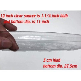 HORTIPOTS Round Pot Saucers 12 inch Clear Plastics (Pack of 10)