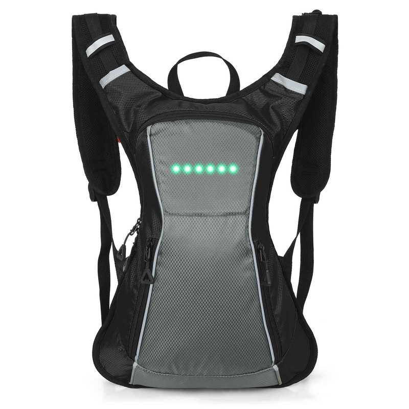 LED Turn Signal Backpack IPX5 Waterproof Reflective Backpack with Direction