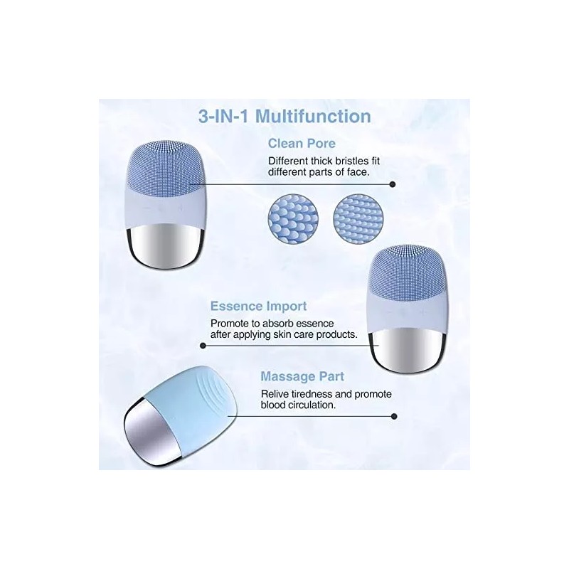 Hue -cepillo De Limpieza Facial 3 En 1, De Silicona,