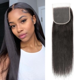 Renyarch- 【Material HD transparente】: 100% cabello humano virgen brasileño sin procesar con cierre de encaje. Este material de encaje transparente se mezcla con el cuero cabelludo y crea una línea de