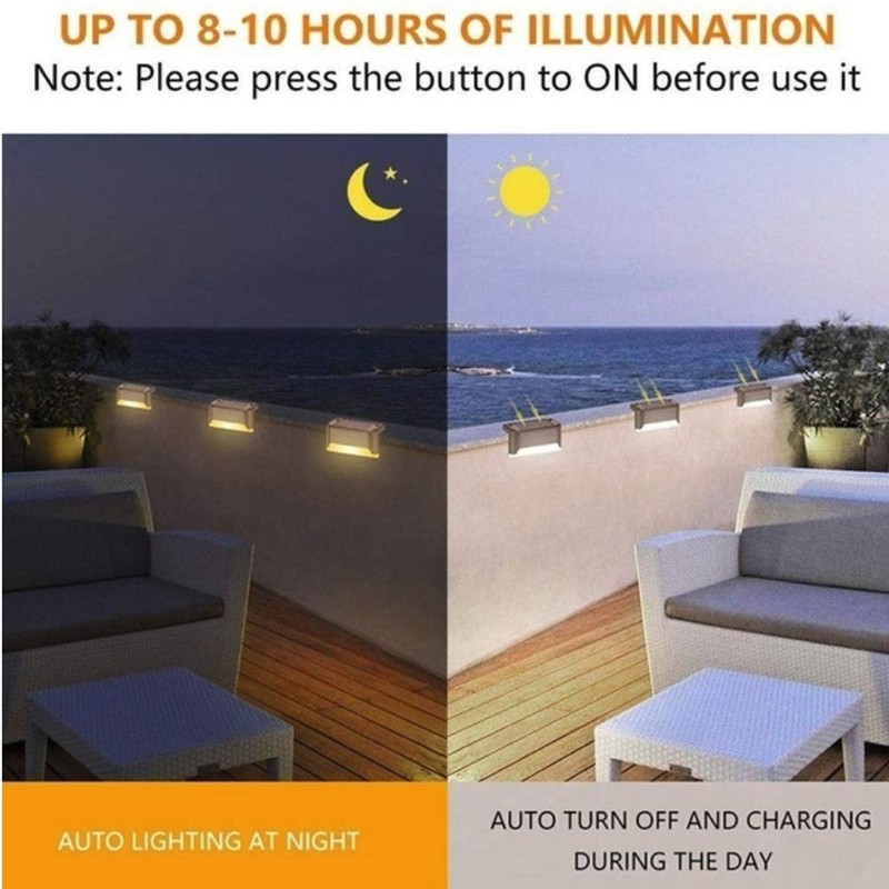 Yanhao 4 Pcs Solar Light, Outdoor Deck Light, Warm Color,