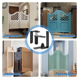 Fenghome Door Pivot Hinges, 304 Stainless Steel Swinging Door Hinge, Self-Return Cafe Door Hinges, Heavy Duty Swinging Door Hardware Self Closing Hinges for Swing Doors, Bar Doors (Black)