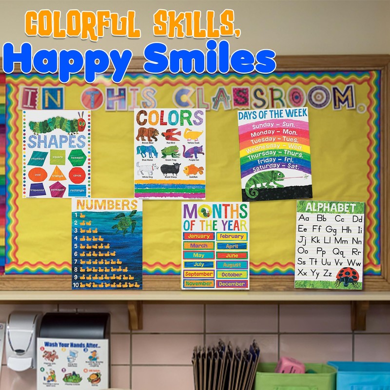 Fun Express Eric Carle Basic Skill Posters (set of 6)