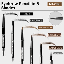 MAVENI Microblading Eyebrow Pencil for Women,0.1mm Ultra-Fine Mechanical Pencil,Makeup Brow Definer Waterproof,Draws Tiny Brow Hairs and Fills in Sparse Areas and Gaps (04 Red Brown, 1 Count Pack of 1)
