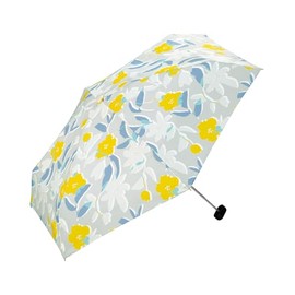 2025 Wpc. 2067-155-002 Women's Mini Folding Umbrella, Tooly, Grey, Rain Umbrella, For Both Sunny and Rainy Weather, Commuter, School, Travel, Fashionable, Cute, Floral Pattern