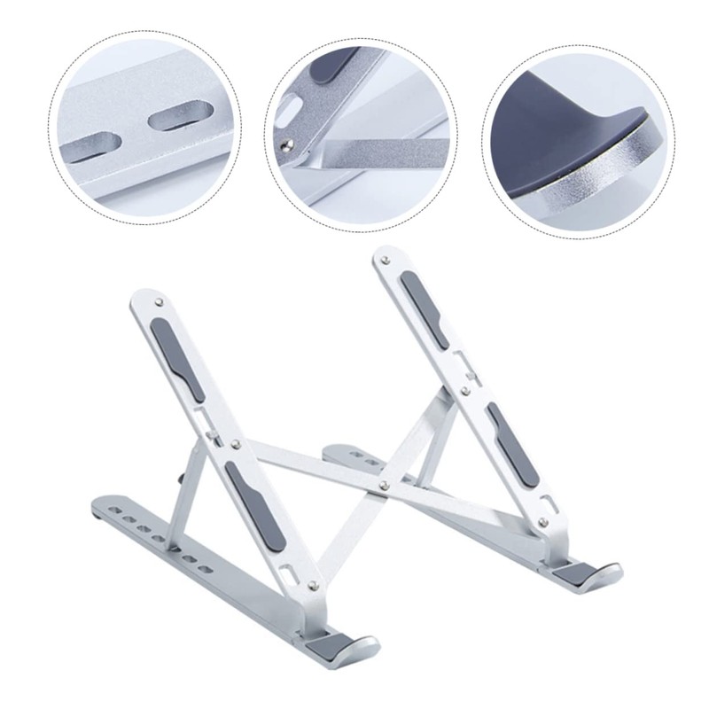 Operitacx Adjustable Aluminum Laptop Stand Foldable Portable Riser with Stable