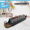 Detailed 20 cm Long Wooden Kingfisher Model Canal NARROWBOAT Barge