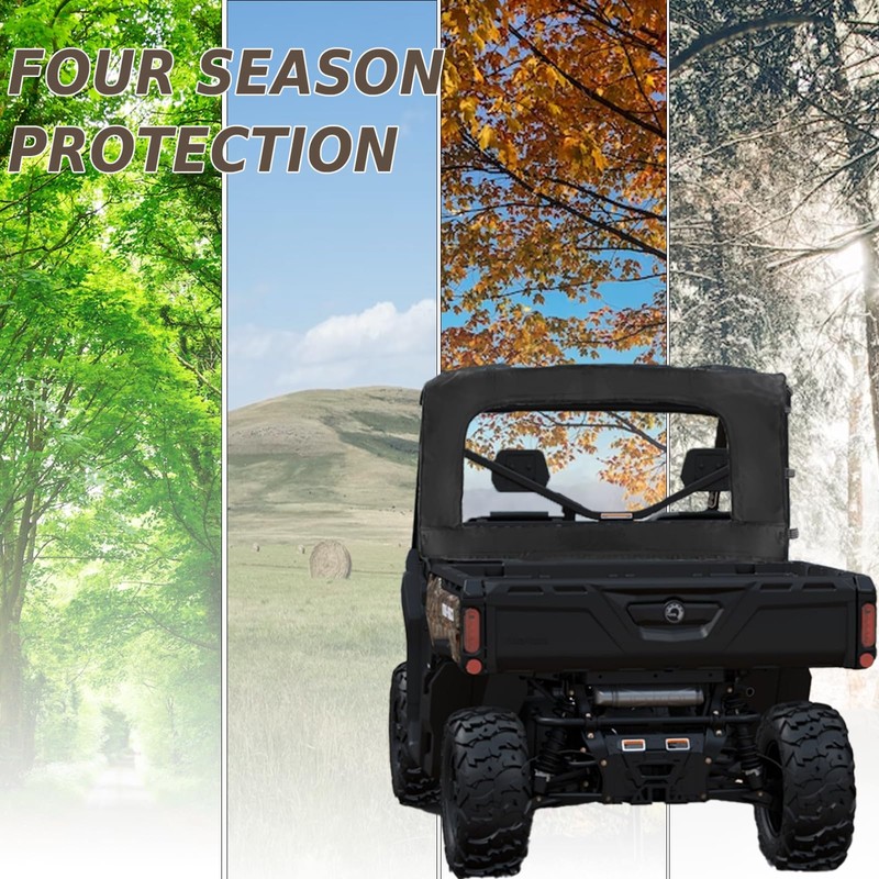 YONQIFON Defender Soft Rear Window Rear Windshield with Zipper Compatible