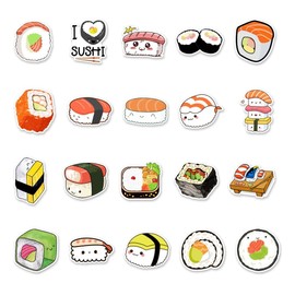 Sushi Comida Japón Cute Cultura 50 Calcomanías Stickers PVC Vs Agua Stickers Variados Sin Repetir Impermeables Removible Diseños Únicos para Electrónicos, Laptops, Termos, Celulares