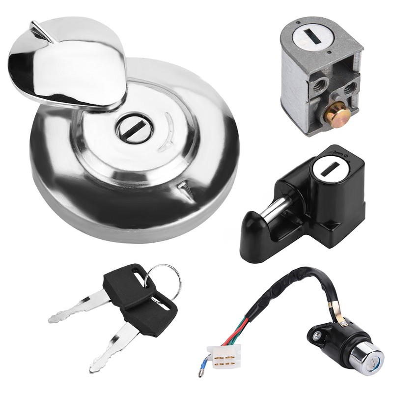 Motorcycle Ignition Switch Fuel Gas Cap Seat Lock Keys for
