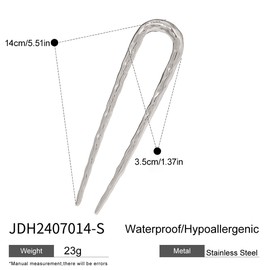 2 große U-förmige Haarspangen aus Metall, Haarspangen mit französischem Metallmuster für Damen- und Mädchenfrisuren, geeignet für Abschlussfeiern, Zeremonien und exquisite Anlässe