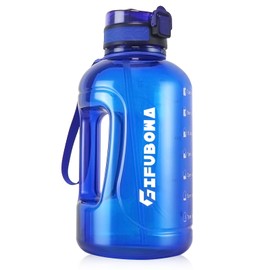 GIFUBOWA 2l Water Bottle with Straw Leak-Proof Motivational Time Marker Big Drinks Jug 64oz