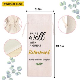 Maydvdv Retirement Gift Wine Bag,Best Retirement Gifts Farewell Leaving Gifts for Teacher Coworker Friend Colleagues Nurse Boss Retirees Work,Pairs Well With A Great Retirement 11WB68