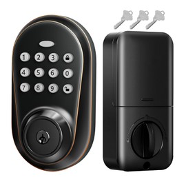Keyless Entry Door Lock Deadbolt, Keypad Smart Lock for Front Door, Electronic Code Door Lock with Auto Lock, Anti-Peeping Password, Easy Installation for Home, Office, Apartment