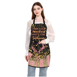 JXGZSO Hairstylist Apron with Pockets Hairdresser Salon Uniform Gift Cosmetologists Barber Salon Apron with Adjustable Neck (Hair Super Apron), Standard