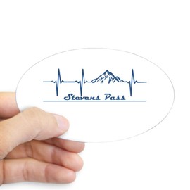 CafePress Stevens Pass Ski Area Stevens Pass W Sticker Oval Bumper Sticker, Euro Oval Car Decal
