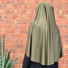 XL one piece al Amira instant ready made Hijab with chin cover (Khaki)