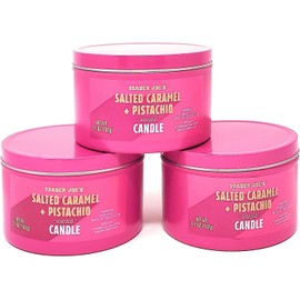Trader Joe's Salted Caramel + Pistachio Scented Candle 162g 1.7 oz - 3Pack