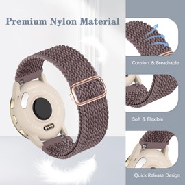 Bolesi Braid Bands for Garmin Vivoactive 4S/ Vivoactive 3S/ Venu 2S / Venu 3S, 3 Pack 18mm Stretchy Nylon Loop Soft Sport Band Quick Release Wristband Breathable Elastic Strap for Men Women