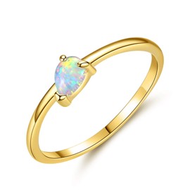 VIKI LYNN Opal Women's Rings 925 Sterling Silver Finger Ring Jewellery for Women Girls Size 54, Sterling Silver Sterling silver opal, Opal