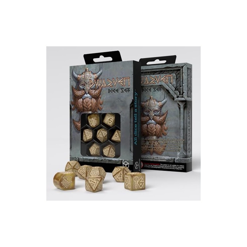 rdwa08 - set 7 dadi - dwarven dice set:gold