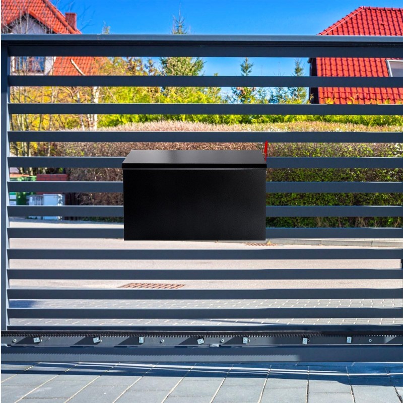 Wall-Mount Mailbox with Flag Metal Mail Box for Outside Large