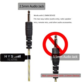 HYS 2.5mm Listen Only in Ear Headphones, Wired Earbuds with Balanced Armature Driver Dynamic Drivers & 2.5mm Audio Plug RECEIVER/LISTEN ONLY in-ear Earpiece