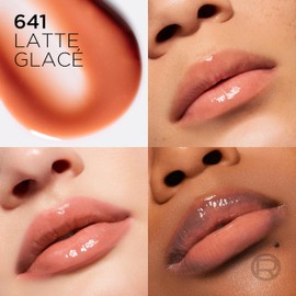 L'Oreal Paris Plump Ambition Hyaluron Lip Oil, 24 HR Lip Gloss with Hyaluronic Acid, Volumizing Formula with Glass-Like Shine, Latte Glace 641, 0.16 Fl Oz