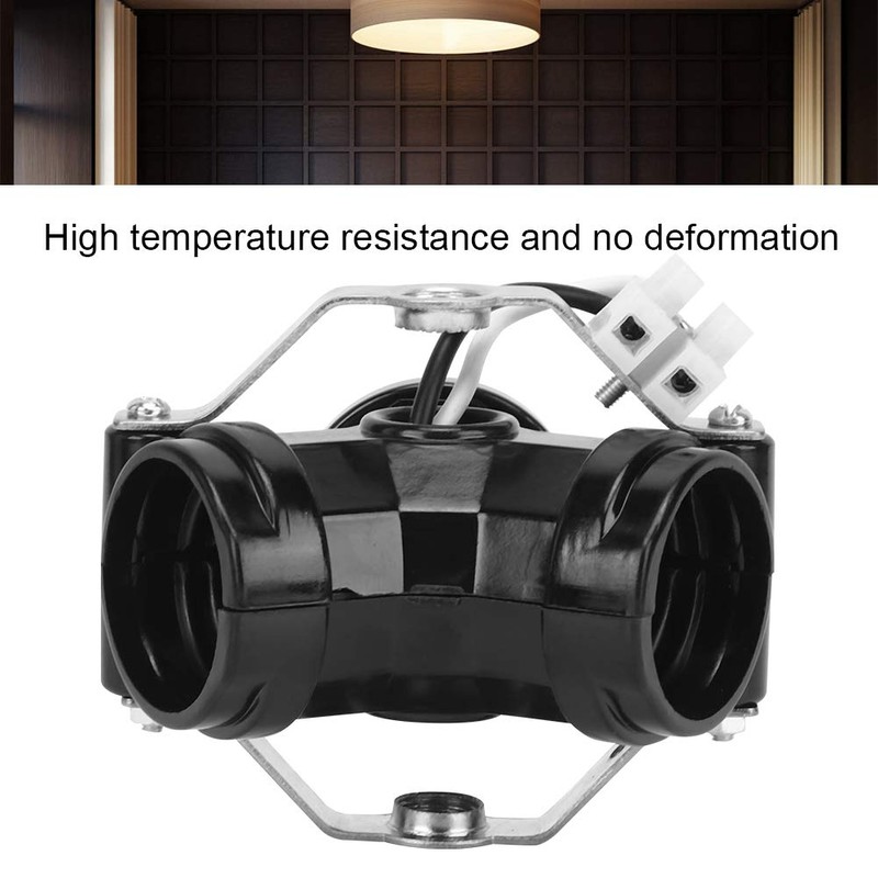 Fdit 2Pcs 3-Heads E27 Lamp Base Holder Light Bulb Socket