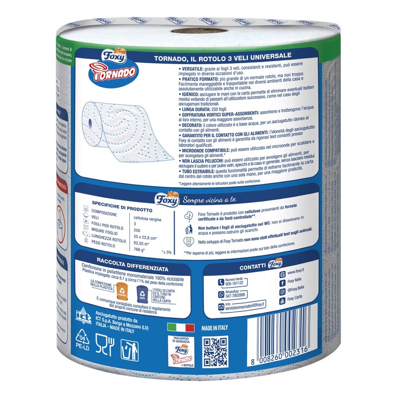 Foxy Tornado Blue Spool 3-Ply 300 Tears