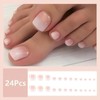 24Pcs Gradient Pink Press on Toenails - Short Square False