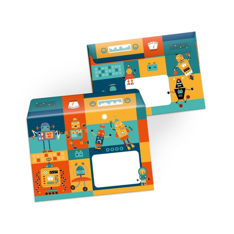 Letter Pad with Envelope for Kids Robot Writing Paper Set