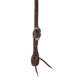 Weaver Leather Working Tack Sliding Ear Headstall with Buffed Brown Iron Hardware