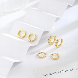 VIROMY Gold/Silver Earrings Women's 14K Gold/Silver Plated Women's Earring with Zirconium, Lightweight and Hypoallergenic Earrings for Women Brass, Cubic Zirconia, Brass, Cubic Zirconia