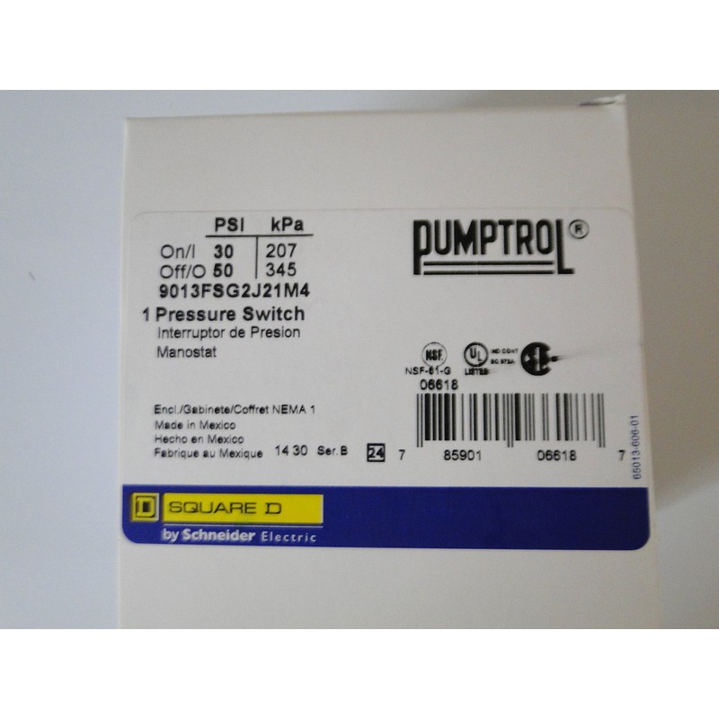 SQUARE D 30-50 M4 Low Pressure Cut-Off Switch WATER WELL