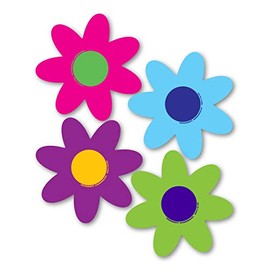 Set of 4 Bright Flower Pack Magnet by Magnet America is 9.5" x 7.875" Made for Vehicles and Refrigerators