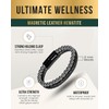 MagnetRX® Hematite & Leather Magnetic Bracelet - MAX Strength Natural