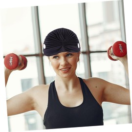 BESPORTBLE 2pcs Elastic Black Wraps with Button for Holding Masks Breathable Sweat Absorbing Beanie for Outdoor Fitness and Sports Activities Non- Design for Comfort and Style