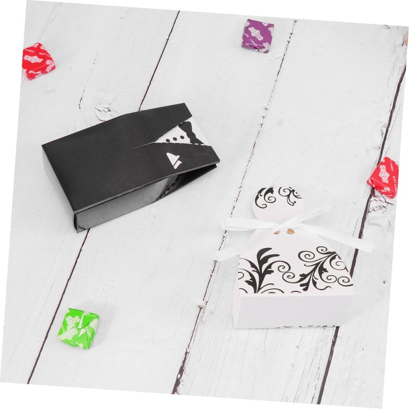 TEHAUX 50pcs Wedding Candy Storage Boxes Stylish Paper Containers for