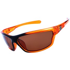 Nitrogen Men's Rectangular Sports Wrap 65mm Orange Polarized Sunglasses
