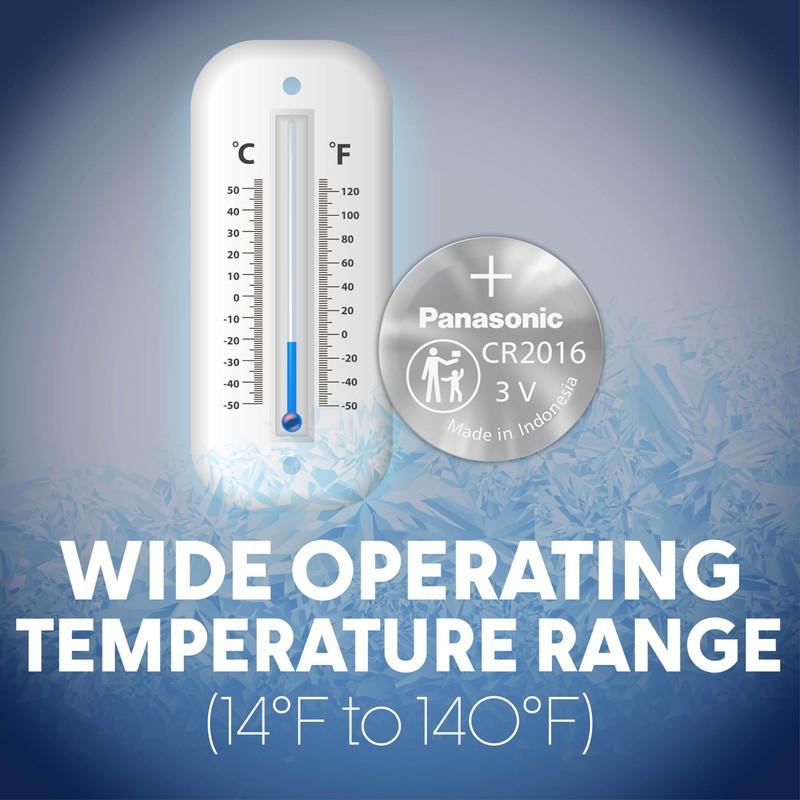 Panasonic CR2016 3.0 Volt Long Lasting Lithium Coin Cell Batteries