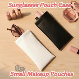 Pequeña bolsa de maquillaje para bolso, negro+blanco+rosa+púrpura+caqui+verde