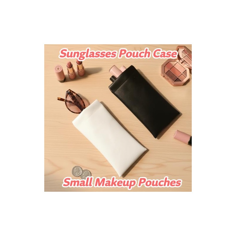 Pequeña bolsa de maquillaje para bolso, negro+blanco+rosa+púrpura+caqui+verde