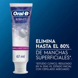 Pasta de Dientes Oral-B 3D White Brilliant Fresh Micropartículas Blanqueadoras 67 ml, 2 Unidades