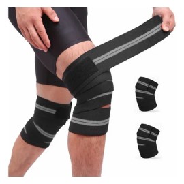 2pcs Rodilla Deportivas Vendas Compresion Gym Knee Wraps                                                                                              