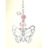 Beautiful Silver Butterfly with Pale Soft Pink Rhinestone and Faceted