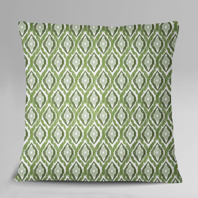 S4Sassy Ikat Print Olive Green 2 Pcs Cotton Poplin Cushion