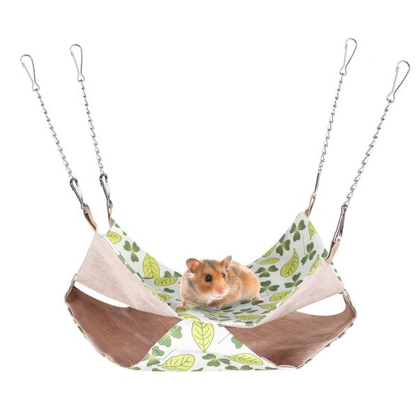 DONGKER Guinea Pig Hammock, Double Layer Summer Hanging Beds for