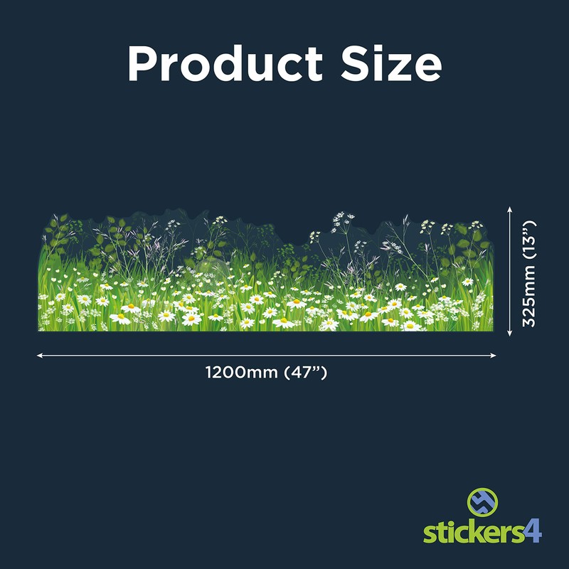 Spring Flower Window Stickers - Daisy and Wild Grass Meadow