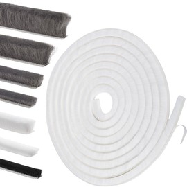 YOCCEK Self-Adhesive Weather Stripping Seal for Doors & Windows – Soundproof Insulation Gap Filler for Sliding, Exterior, Front, and Jamb Frames – 0.6" x 0.35" x 16.5 ft, White